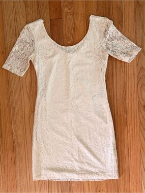 Volcom Ivory Scoop Neck Mini Dress